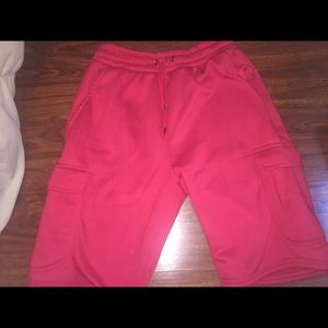 red thick shorts